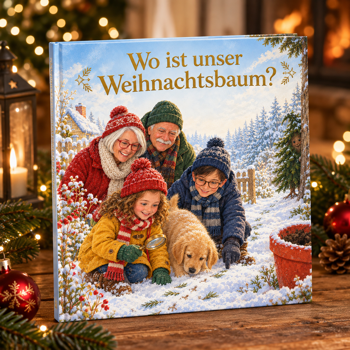 Personalisiertes Familienbuch „Wo ist unser Weihnachtsbaum?“ als Hardcover