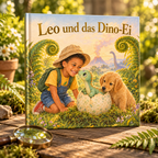 Personalisiertes Kinderbuch „Leo und das Dino-Ei“ als Hardcover